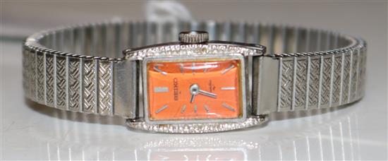 1960s orange faced ladies Seiko watch(-)